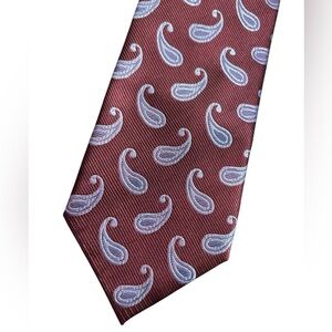 GEORGE men’s paisley burgundy blue tie